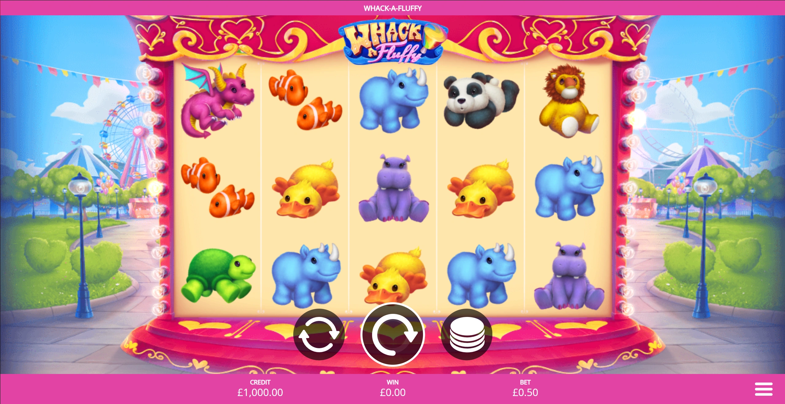 Fluffy Favourites Whack a Fluffy slot reels